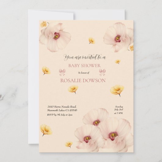 Einladung zur Blumendusche (Vorderseite)