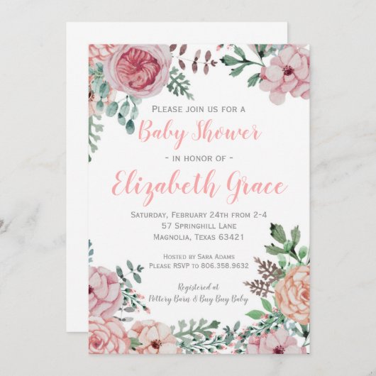 Einladung zur Blumendusche (Vorne/Hinten)