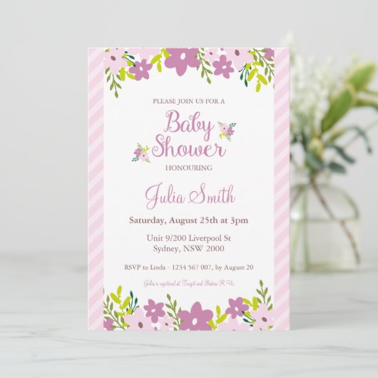 Einladung zur Blumendusche (Stehend Vorderseite)