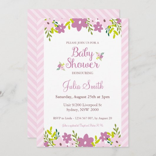 Einladung zur Blumendusche (Vorne/Hinten)