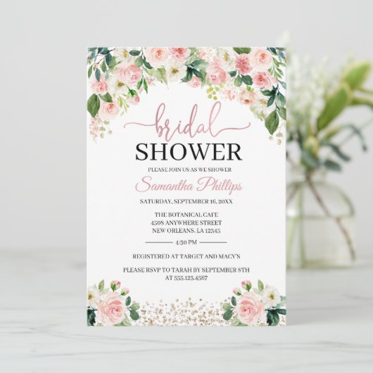 Einladung zur Blumendusche (Stehend Vorderseite)