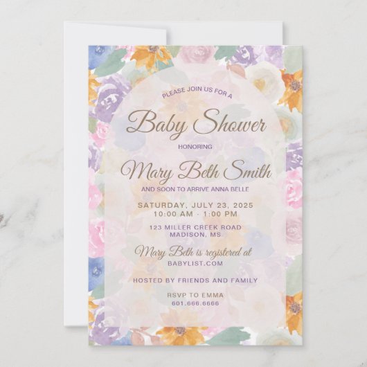 Einladung zur Blumendusche (Vorderseite)