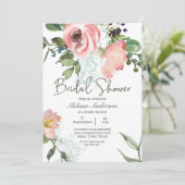 Einladung zur Blumendusche Eggshell and Blush (Stehend Vorderseite)