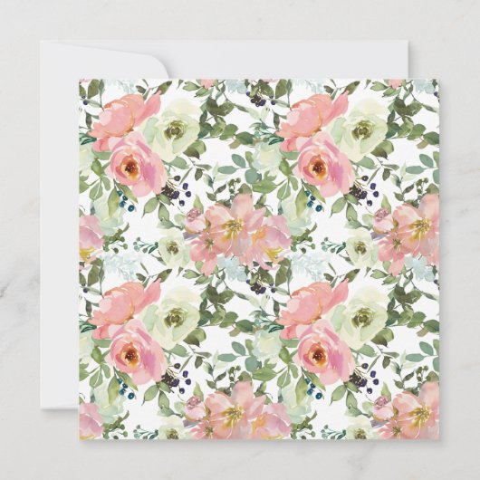 Einladung zur Blumendusche Eggshell and Blush (Rückseite)