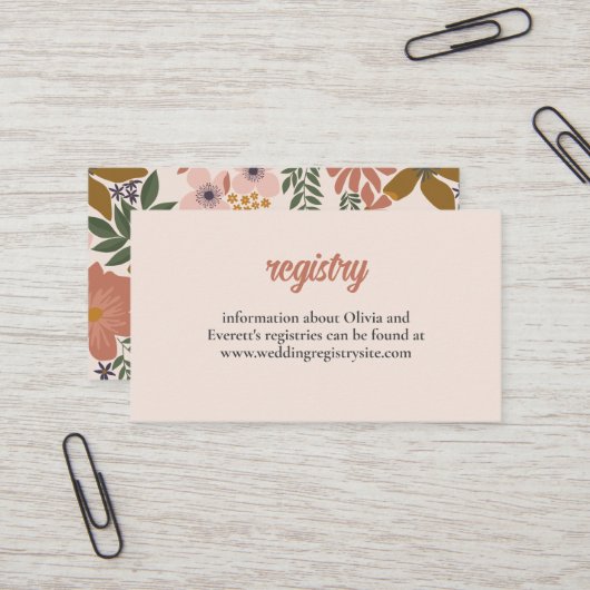 Einladung zur Blumendusche Einlage (Vorderseite/Rückseite Beispiel)