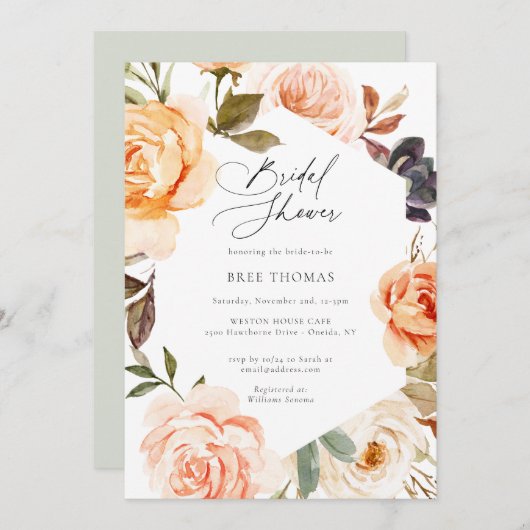 Einladung zur Blumendusche im Erdgeschoss (Vorne/Hinten)