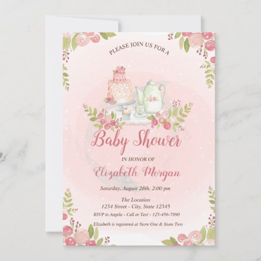 Einladung zur Blumendusche im Teekessel (Vorderseite)