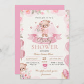 Einladung zur Blumendusche in Beige und Braun (Vorne/Hinten)