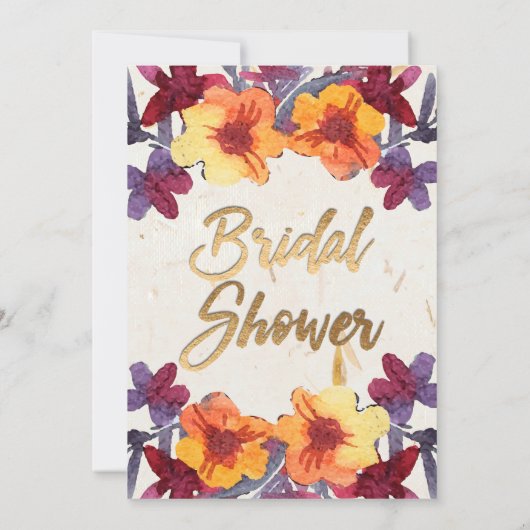 Einladung zur Blumendusche in Classic Red & Gold (Rückseite)