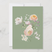 Einladung zur Blumendusche in grünem Pink (Rückseite)