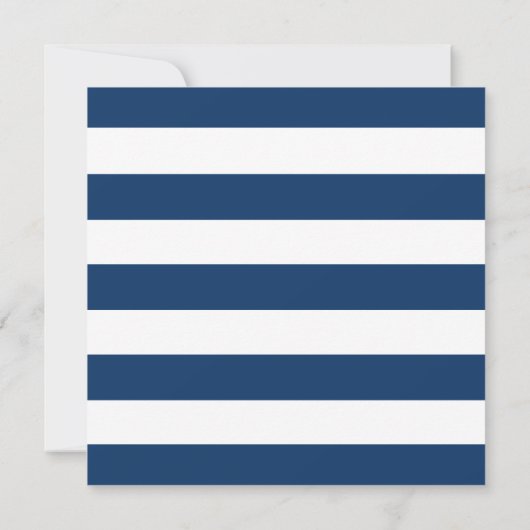 Einladung zur Blumendusche in Navy Striped (Rückseite)
