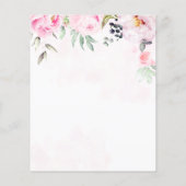 Einladung zur Blumendusche in Rosa (Rückseite)