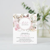 Einladung zur Blumendusche in Rosa (Stehend Vorderseite)