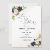 Einladung zur Blumendusche in Rosa (Vorderseite)