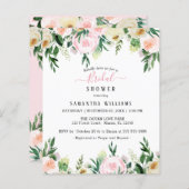 Einladung zur Blumendusche in Rosa (Vorne/Hinten)