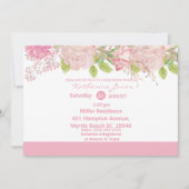 Einladung zur Blumendusche in Rosa und Creme (Vorderseite)