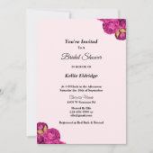 Einladung zur Blumendusche in Rosa und Gold (Vorderseite)