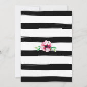 Einladung zur Blumendusche in Schwarz und Weiß (Rückseite)