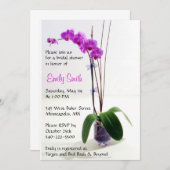 Einladung zur Blumendusche Lila Orchid (Vorne/Hinten)