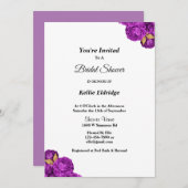 Einladung zur Blumendusche lila und Gold (Vorne/Hinten)