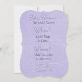Einladung zur Blumendusche Lila und Gold Baby (Rückseite)