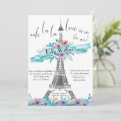 Einladung zur Blumendusche - Paris (Stehend Vorderseite)