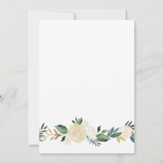 Einladung zur Blumendusche von Elfenbein, Hochzeit (Rückseite)