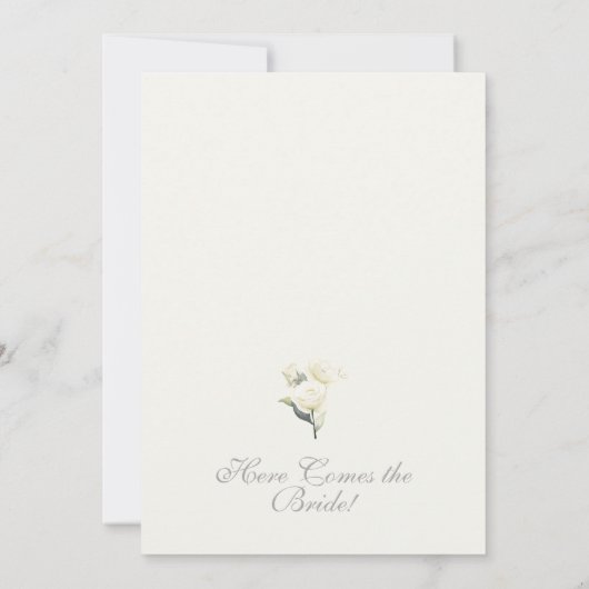 Einladung zur Blumendusche "White Rose" (Rückseite)