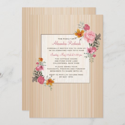 Einladung zur Blumenerinnerung (Vorne/Hinten)