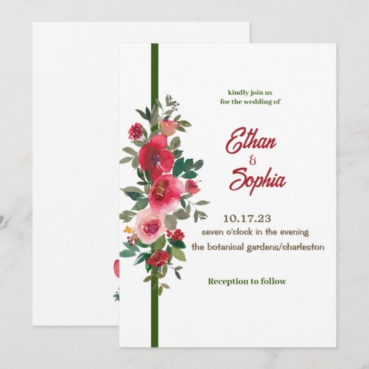 Einladung zur Blumenhochzeit (Vorne/Hinten)