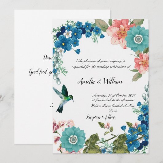 Einladung zur Blumenhochzeit (Vorne/Hinten)