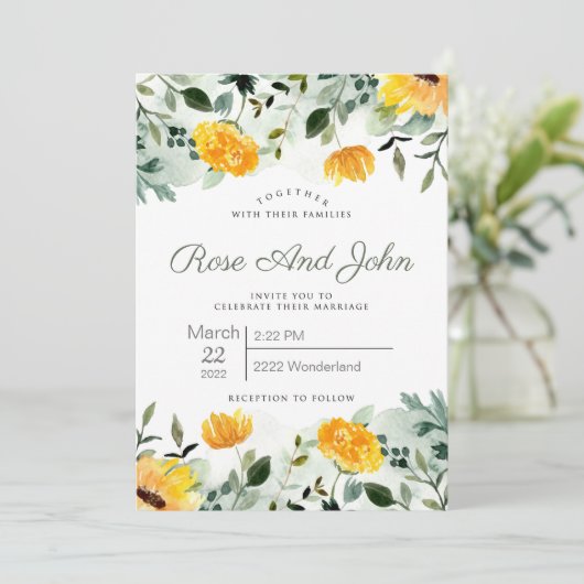 Einladung zur Blumenhochzeit (Stehend Vorderseite)