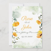 Einladung zur Blumenhochzeit (Rückseite)