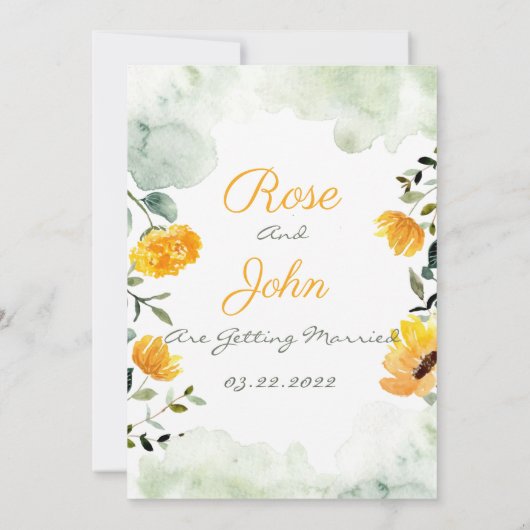 Einladung zur Blumenhochzeit (Rückseite)