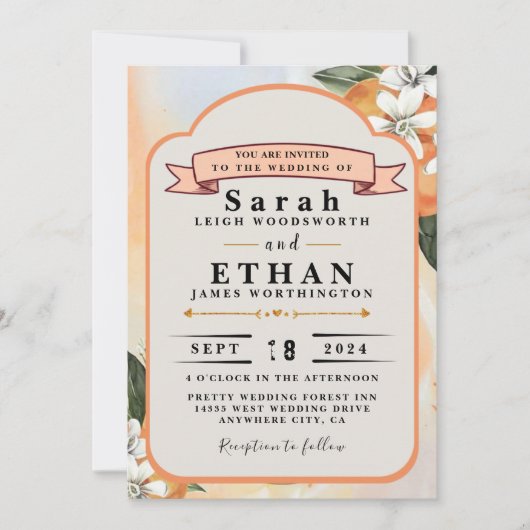 Einladung zur Blumenhochzeit (Vorderseite)