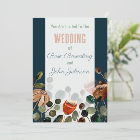 Einladung zur Blumenhochzeit (Stehend Vorderseite)