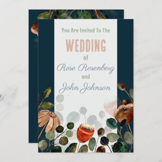 Einladung zur Blumenhochzeit (Vorne/Hinten)