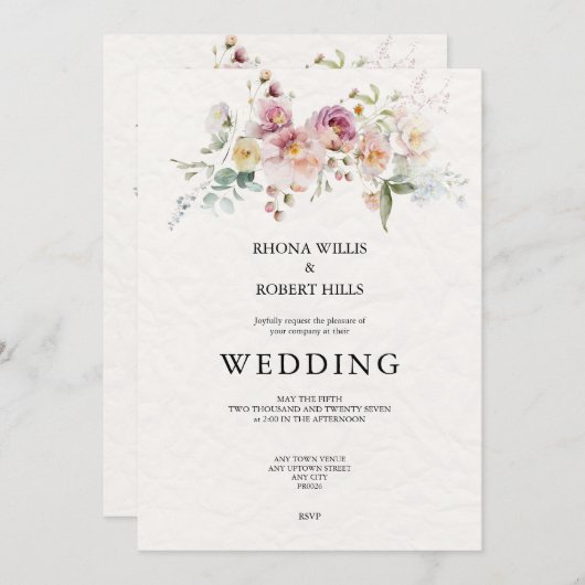 Einladung zur Blumenhochzeit (Vorne/Hinten)