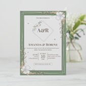 Einladung zur Blumenhochzeit (Stehend Vorderseite)