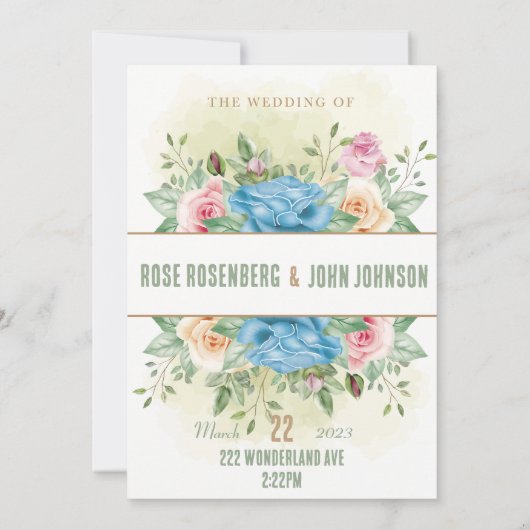 Einladung zur Blumenhochzeit (Rückseite)