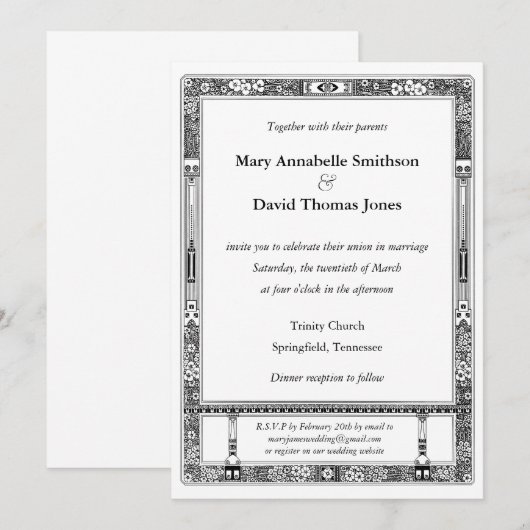 Einladung zur Blumenhochzeit (Vorne/Hinten)