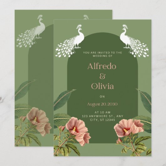 Einladung zur Blumenhochzeit (Vorne/Hinten)