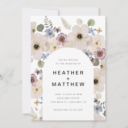 Einladung zur Blumenhochzeit (Vorderseite)