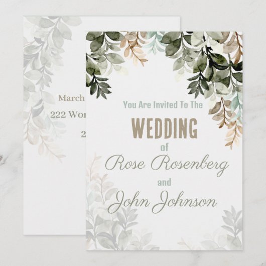 Einladung zur Blumenhochzeit (Vorne/Hinten)