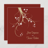 Einladung zur Blumenhochzeit - Elegant und einfach (Vorne/Hinten)