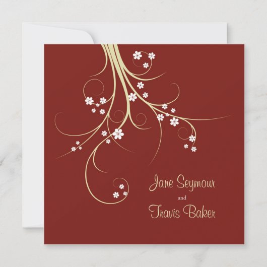 Einladung zur Blumenhochzeit - Elegant und einfach (Vorderseite)