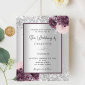 Einladung zur Blumenhochzeit in Silberburgund