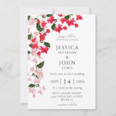 Einladung zur Blumenhochzeit mit Bougainvillea (Vorderseite)