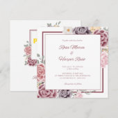 Einladung zur Blumenhochzeit mit Foto auf der Rück (Vorne/Hinten)