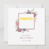 Einladung zur Blumenhochzeit mit Foto auf der Rück (Rückseite)